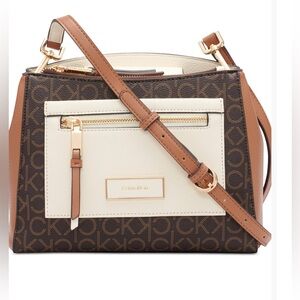 Calvin Klein Tan and Cream Crossbody Bag